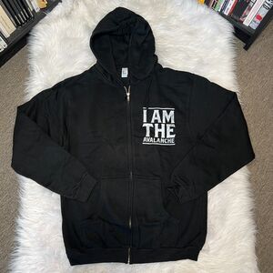 I AM THE AVALANCHE MENS BLACK HOODIE 2011 SURRENDER RECORDS SIZE SMALL MDNY